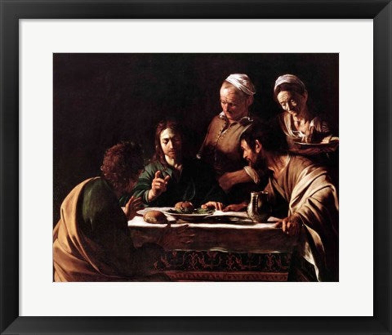 Framed Art Supper at Emmaus, 1606 by Michelangelo Caravaggio Wall Decor 18x24 Artwork